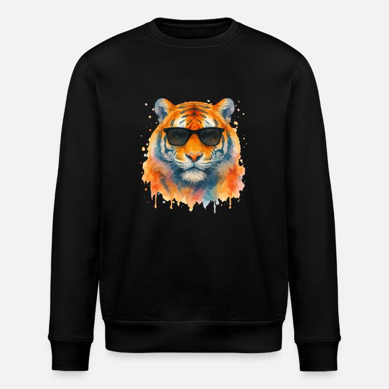 tiger sonnenbrille - Stanley/Stella Unisex Bio-Sweatshirt ROLLER - Schwarz