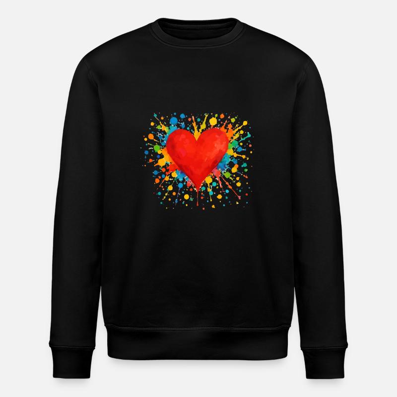 Heart Blobs - Stanley/Stella ROLLER Unisex Organic Sweatshirt - black