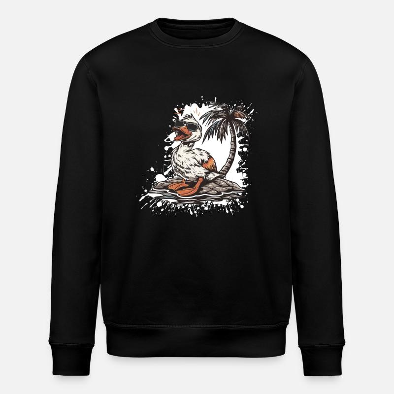 Duck Summer Holiday - Stanley/Stella ROLLER Unisex Organic Sweatshirt - black
