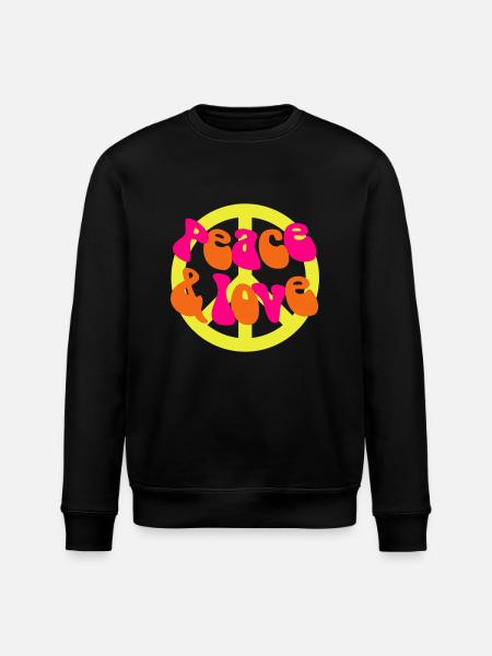 Peace and Love - Stanley/Stella ROLLER Unisex Organic Sweatshirt - black