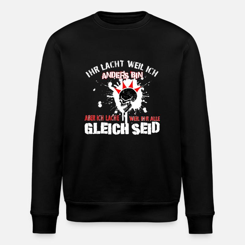 Punk - Ich lache - Stanley/Stella Unisex Bio-Sweatshirt ROLLER - Schwarz