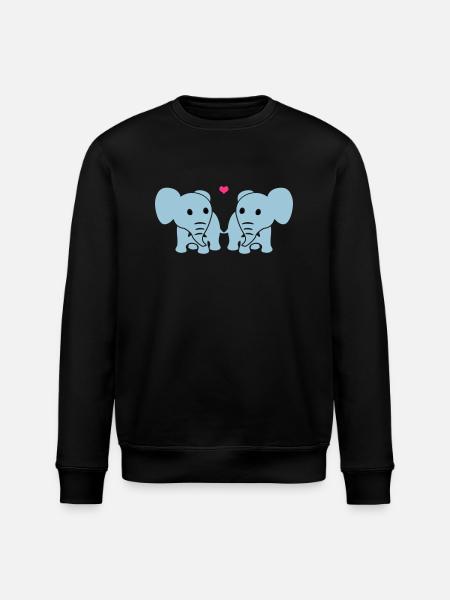 Verliebte Elefanten - Stanley/Stella Unisex Bio-Sweatshirt ROLLER - Schwarz