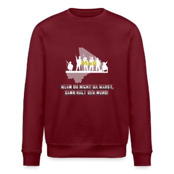 Soldier military Bundeswehr Mali use - Stanley/Stella ROLLER Unisex Organic Sweatshirt - burgundy - Front - Nik (191cm)