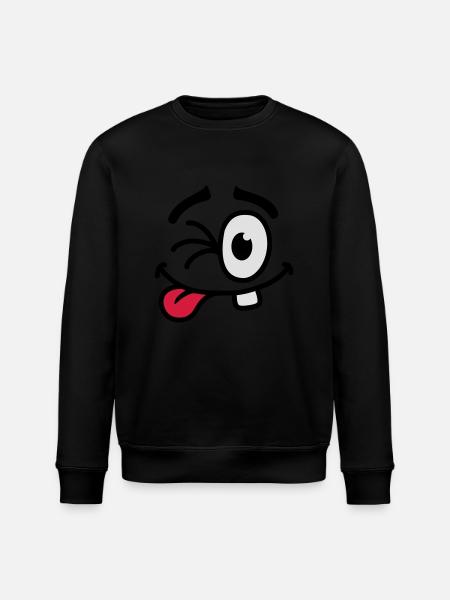 Cool Smiley Face - Stanley/Stella ROLLER Unisex Organic Sweatshirt - black