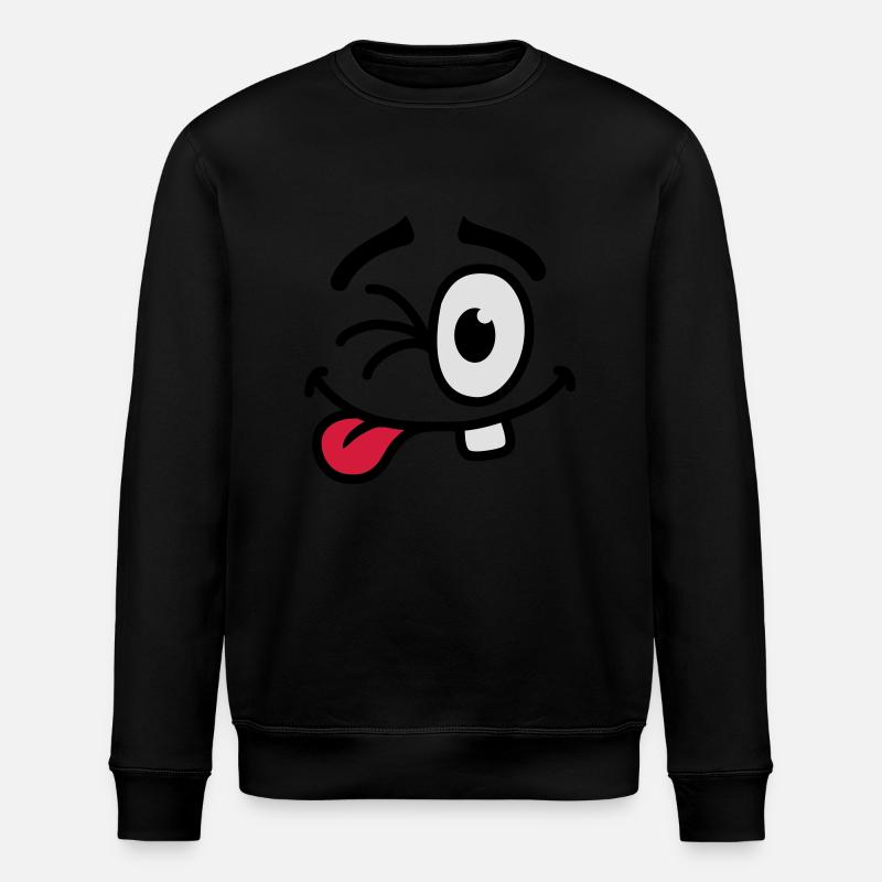 Cool Smiley Face - Stanley/Stella Unisex Bio-Sweatshirt ROLLER - Schwarz
