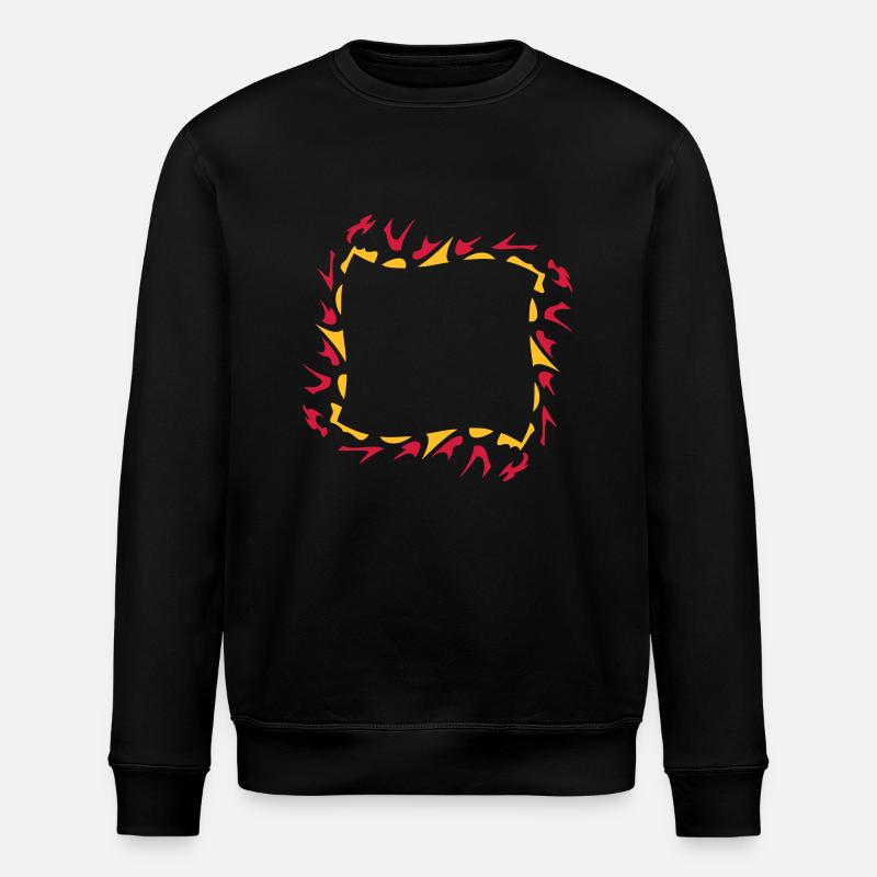 Abstract fire flame frame - Stanley/Stella ROLLER Unisex Organic Sweatshirt - black