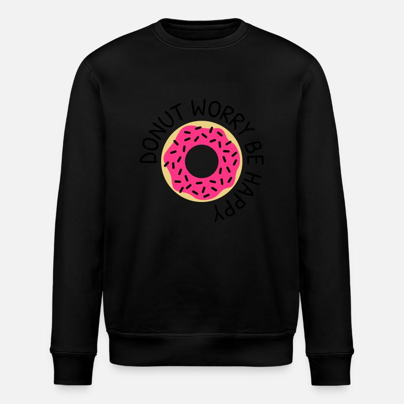 Donut worry be happy - Stanley/Stella ROLLER Unisex Organic Sweatshirt - black