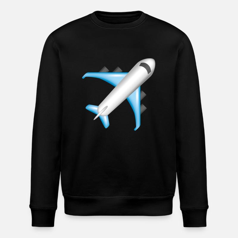Smiley Plane - Stanley/Stella ROLLER Unisex Organic Sweatshirt - black