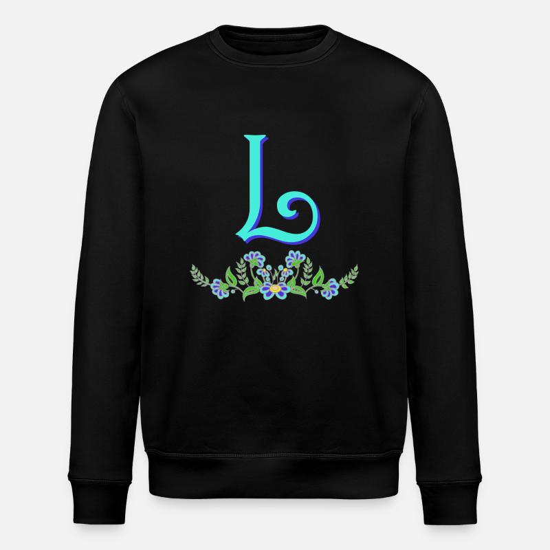 blume blau l - Stanley/Stella Unisex Bio-Sweatshirt ROLLER - Schwarz