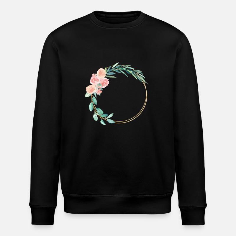 spring_wreath - Stanley/Stella ROLLER Unisex Organic Sweatshirt - black