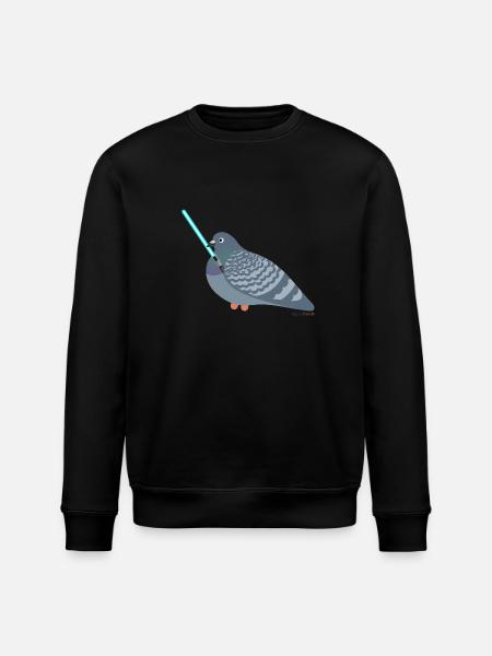 Jedi Pigeon Friend - pigeon - Stanley/Stella ROLLER Unisex Organic Sweatshirt - black
