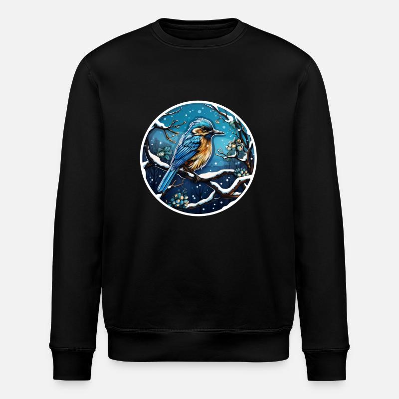 Nuthatch in winter - Stanley/Stella ROLLER Unisex Organic Sweatshirt - black