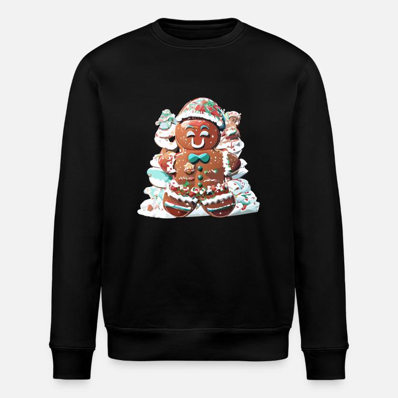 Lebkuchen Männchen - Stanley/Stella Unisex Bio-Sweatshirt ROLLER - Schwarz