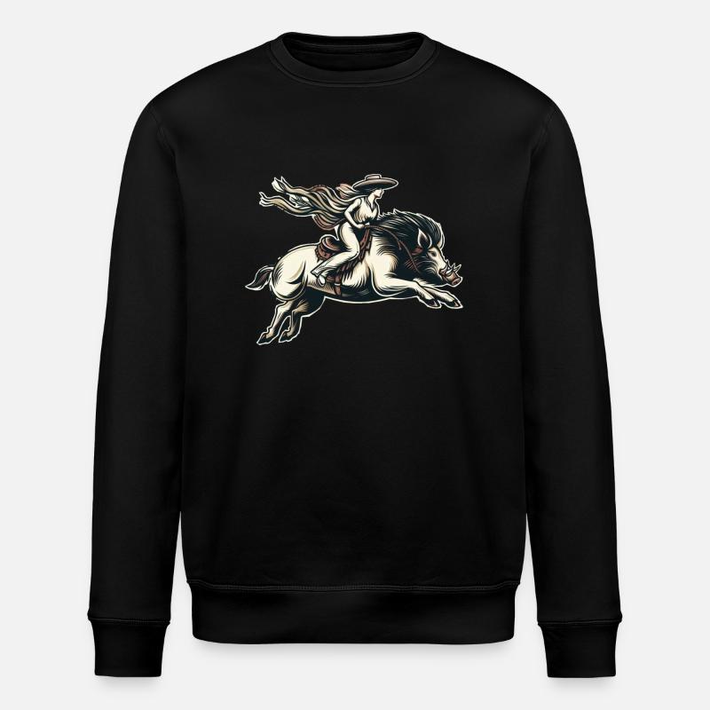 Boar Huntress - Stanley/Stella Unisex Bio-Sweatshirt ROLLER - Schwarz