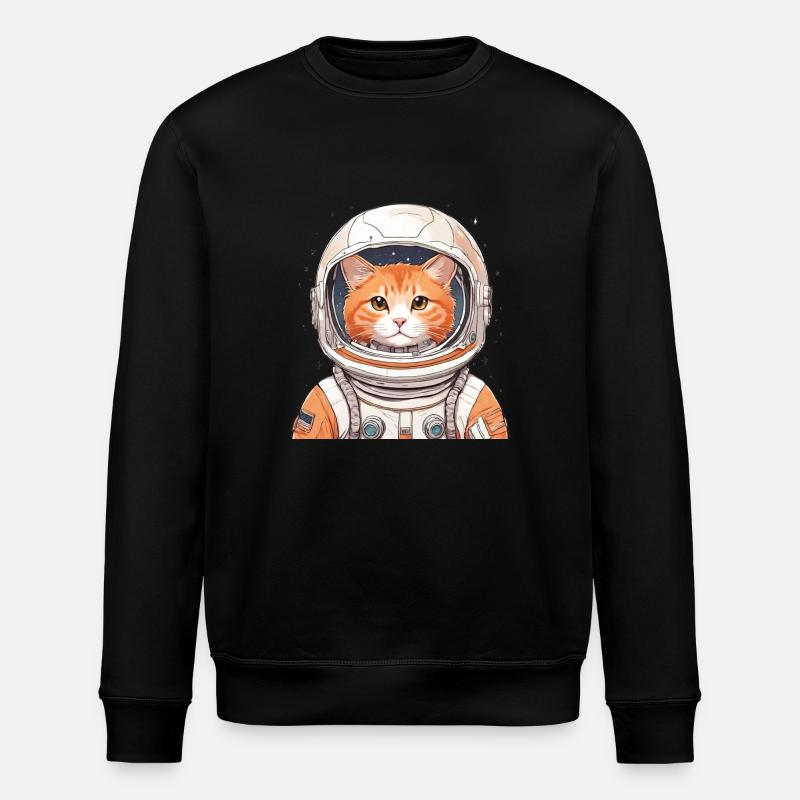 Chat astronaute - Sweat bio ROLLER Stanley/Stella Unisexe - noir