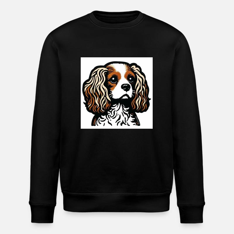 King Charles Spaniel - Blenheim - Stanley/Stella ROLLER Unisex Organic Sweatshirt - black