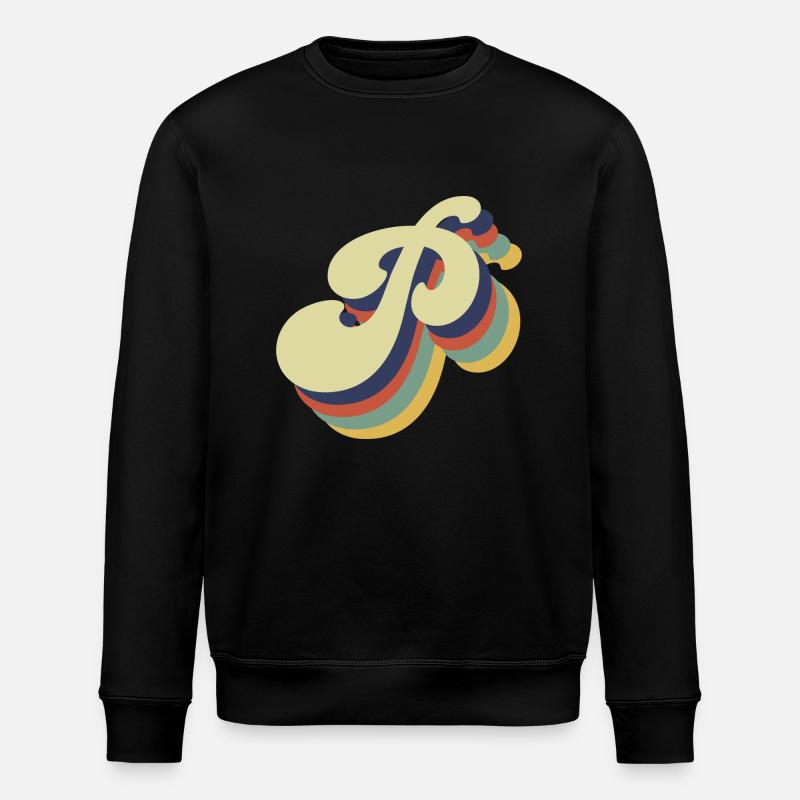 Retro Letter P - Stanley/Stella ROLLER Unisex Organic Sweatshirt - black