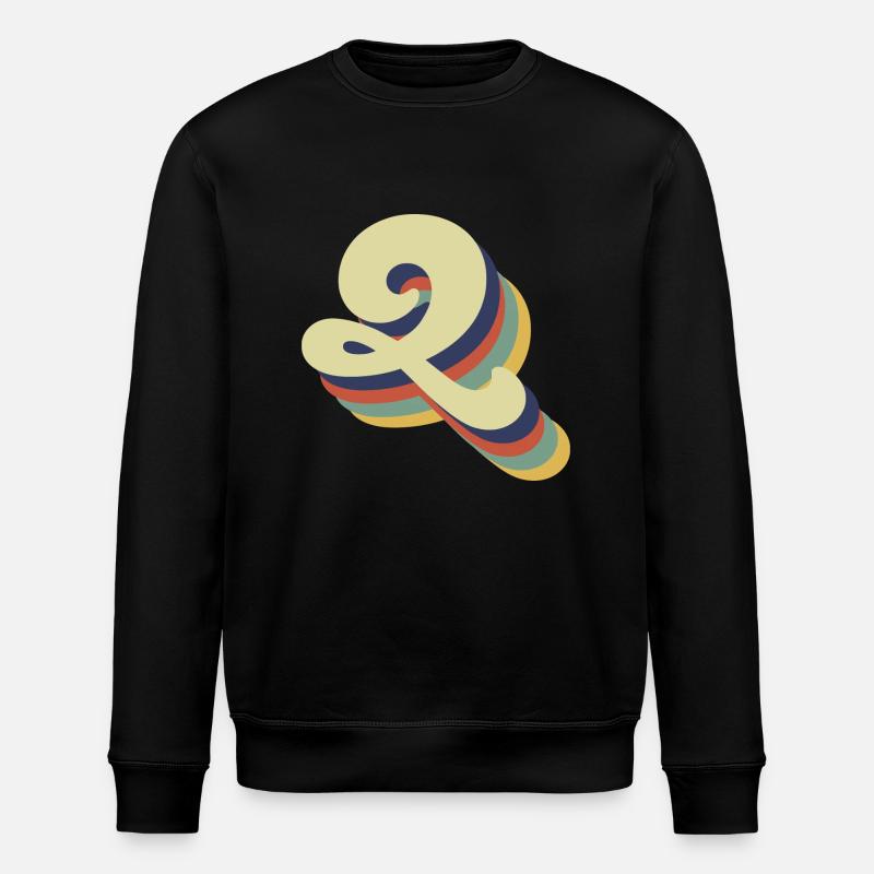 Retro Q Letter - Stanley/Stella ROLLER Unisex Organic Sweatshirt - black