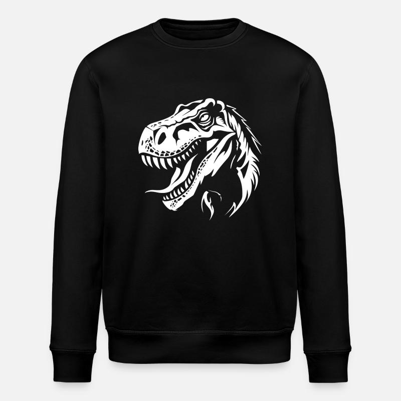T-Rex Dinosaur - Stanley/Stella ROLLER Unisex Organic Sweatshirt - black