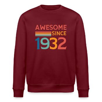 Großartig seit 1932 - Stanley/Stella Unisex Bio-Sweatshirt ROLLER - Burgunderrot - Vorne - Nik (191cm)