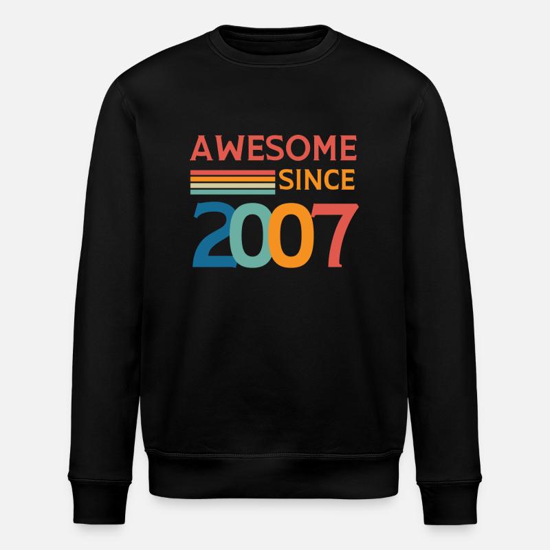 Awesome since 2007 - Stanley/Stella ROLLER Unisex Organic Sweatshirt - black