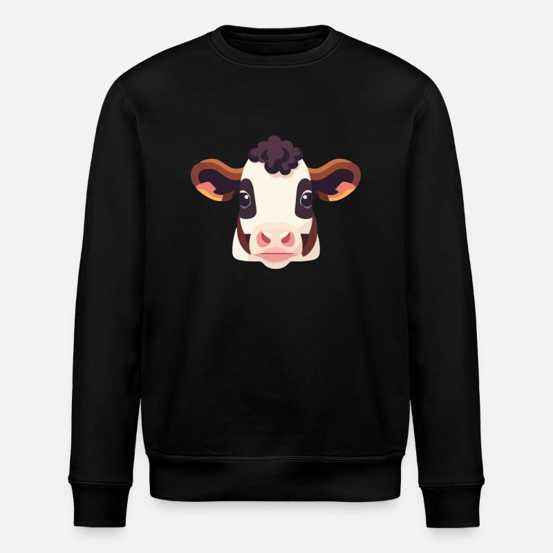 Cow Head Dairy Cow - Stanley/Stella ROLLER Unisex Organic Sweatshirt - black