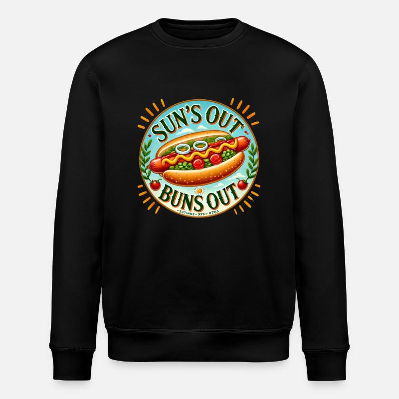 Suns out Buns Out - Stanley/Stella ROLLER Unisex Organic Sweatshirt - black