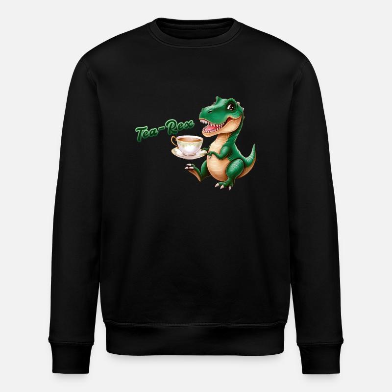 Tea-Rex |T-Rex | Rex | Dinosaur | Pun - Stanley/Stella ROLLER Unisex Organic Sweatshirt - black