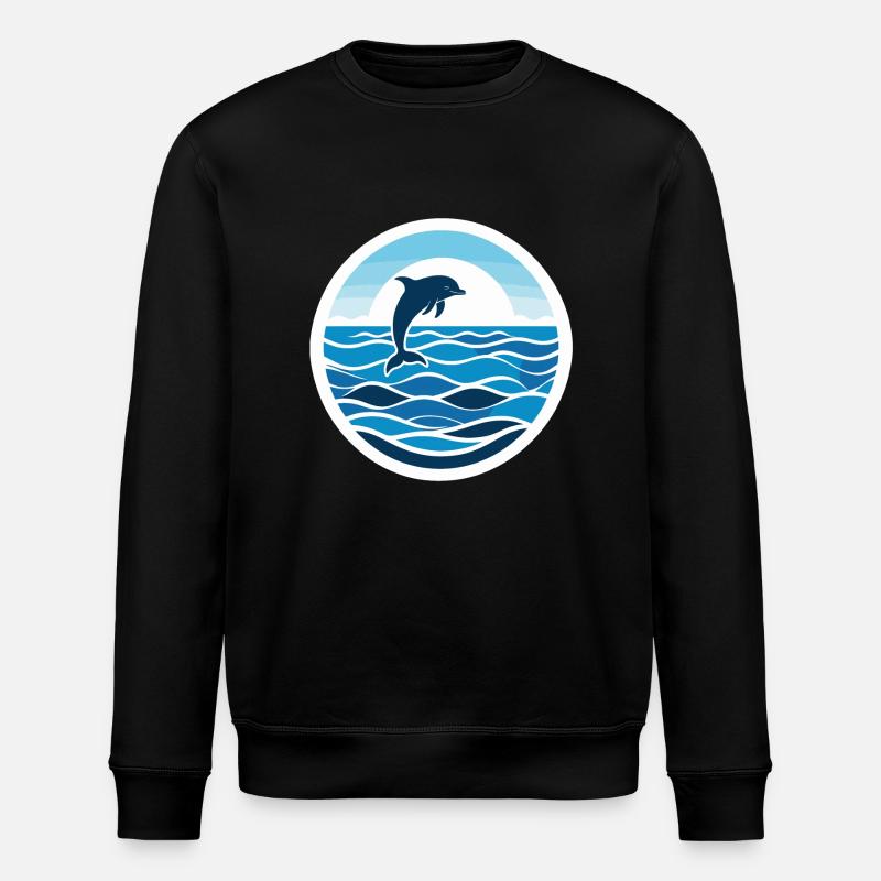 Ocean Dolphin Dance - Stanley/Stella Unisex Bio-Sweatshirt ROLLER - Schwarz