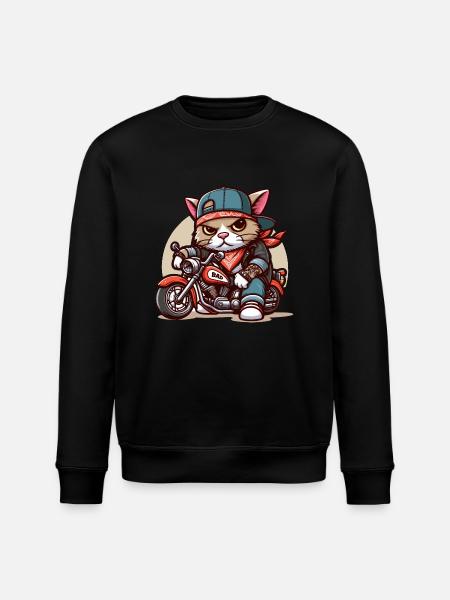 Cat Brat: biker - Stanley/Stella ROLLER Unisex Organic Sweatshirt - black