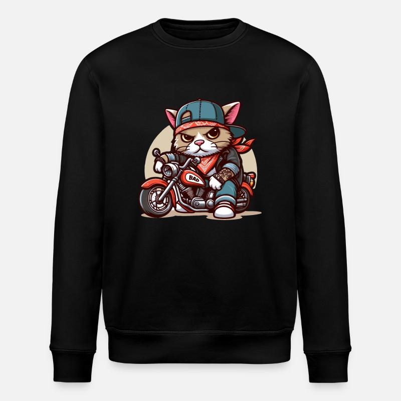 Cat Brat: biker - Stanley/Stella ROLLER Unisex Organic Sweatshirt - black