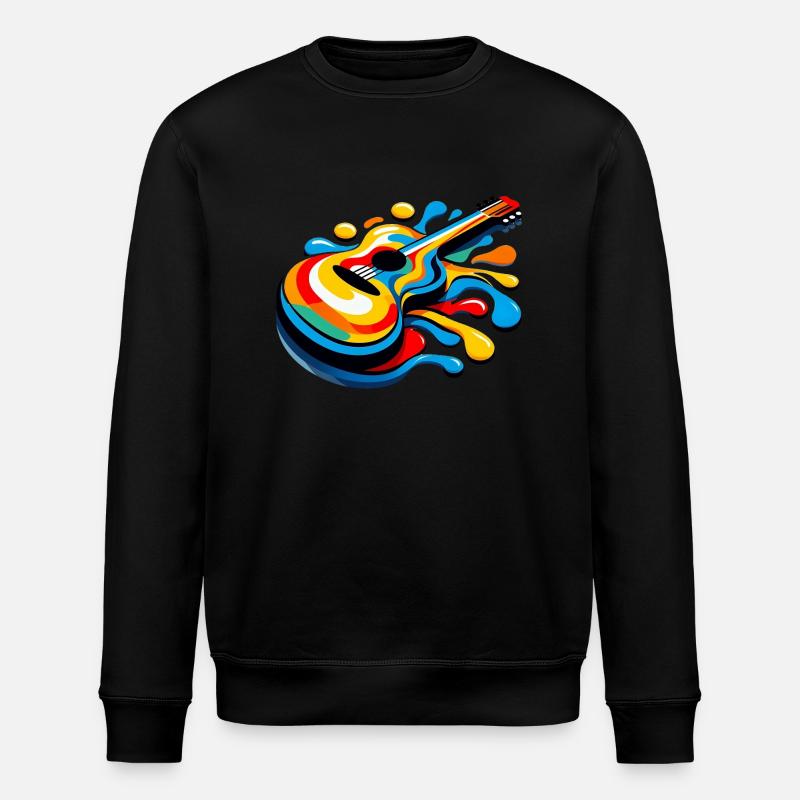 Schmelzende Regenbogen-Gitarre - Stanley/Stella Unisex Bio-Sweatshirt ROLLER - Schwarz