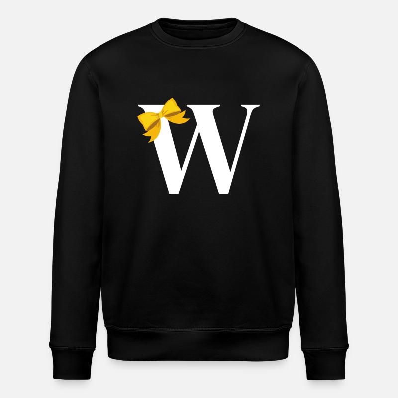 Letter w yellow bow - Stanley/Stella ROLLER Unisex Organic Sweatshirt - black