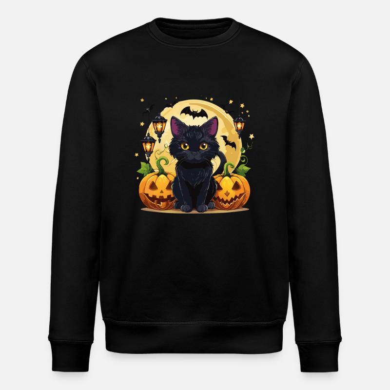 Chat d’Halloween - Sweat bio ROLLER Stanley/Stella Unisexe - noir
