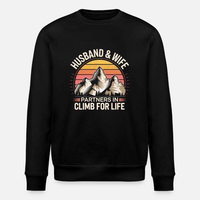 Klettern und Gipfel für Partner - Stanley/Stella Unisex Bio-Sweatshirt ROLLER - Schwarz