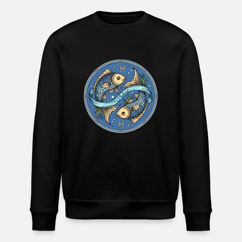Fische angeln - Stanley/Stella Unisex Bio-Sweatshirt ROLLER - Schwarz