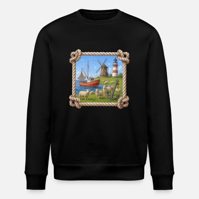Littoral - Sweat bio ROLLER Stanley/Stella Unisexe - noir