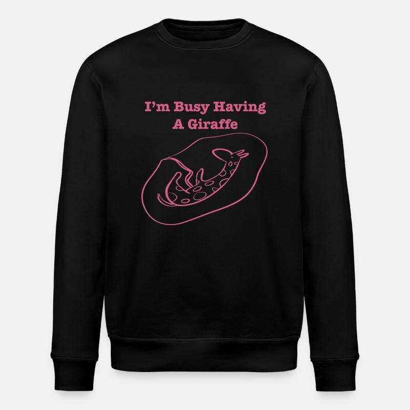 BusyHavingAGiraffe2 - Stanley/Stella ROLLER Unisex Organic Sweatshirt - black