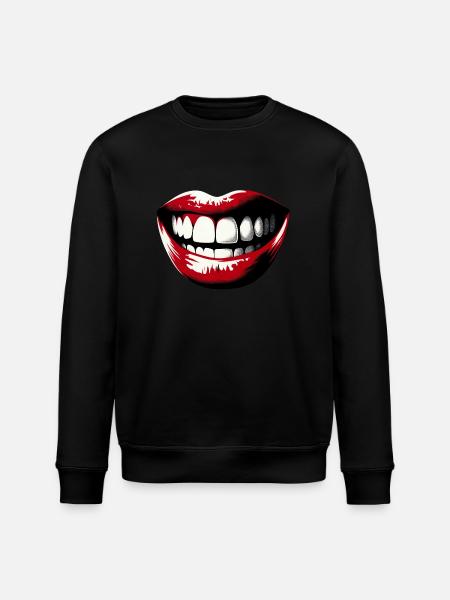 Laughing Lips | Be happy - Stanley/Stella ROLLER Unisex Organic Sweatshirt - black
