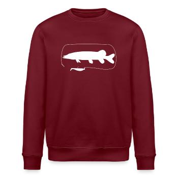 Hecht mit Gummifisch - Stanley/Stella Unisex Bio-Sweatshirt ROLLER - Burgunderrot - Vorne - Nik (191cm)