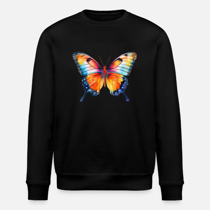 Schmetterling im Frühling - Stanley/Stella Unisex Bio-Sweatshirt ROLLER - Schwarz