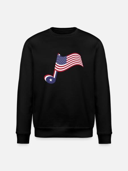 Country-Musik-Note und Spangled-Banner - Stanley/Stella Unisex Bio-Sweatshirt ROLLER - Schwarz