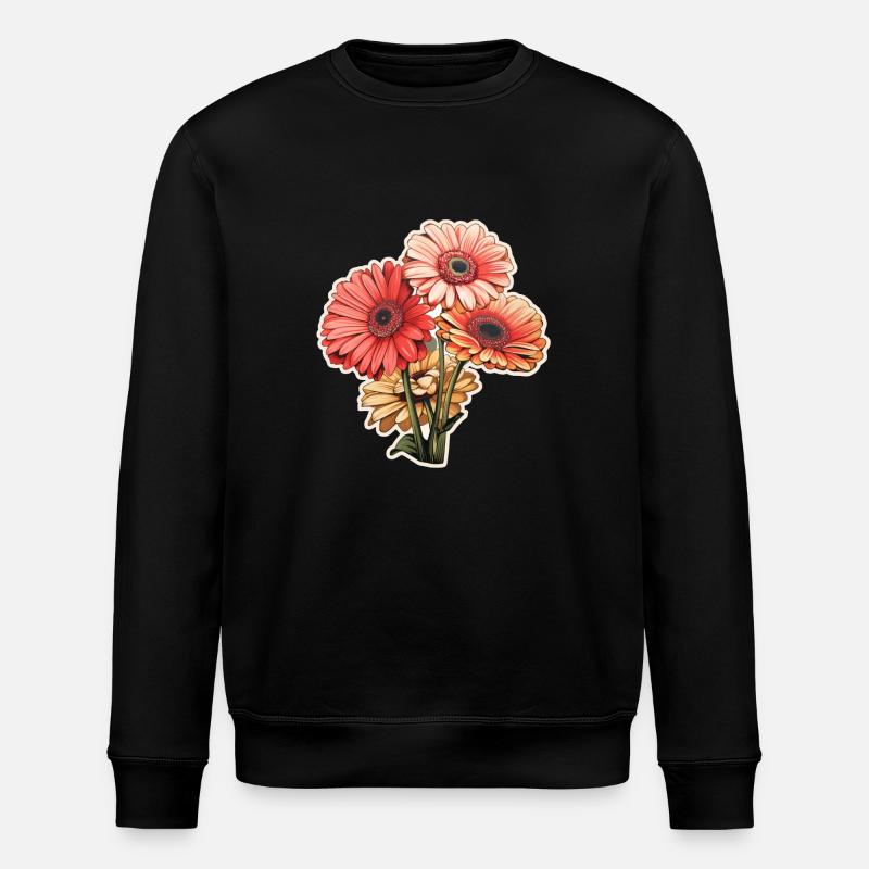 Gerbera Marguerites 3 Fleurs - Sweat bio ROLLER Stanley/Stella Unisexe - noir