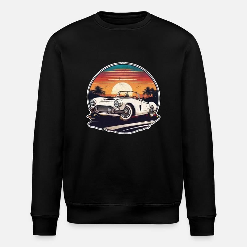 Oldtimer Sonnenuntergang - Stanley/Stella Unisex Bio-Sweatshirt ROLLER - Schwarz