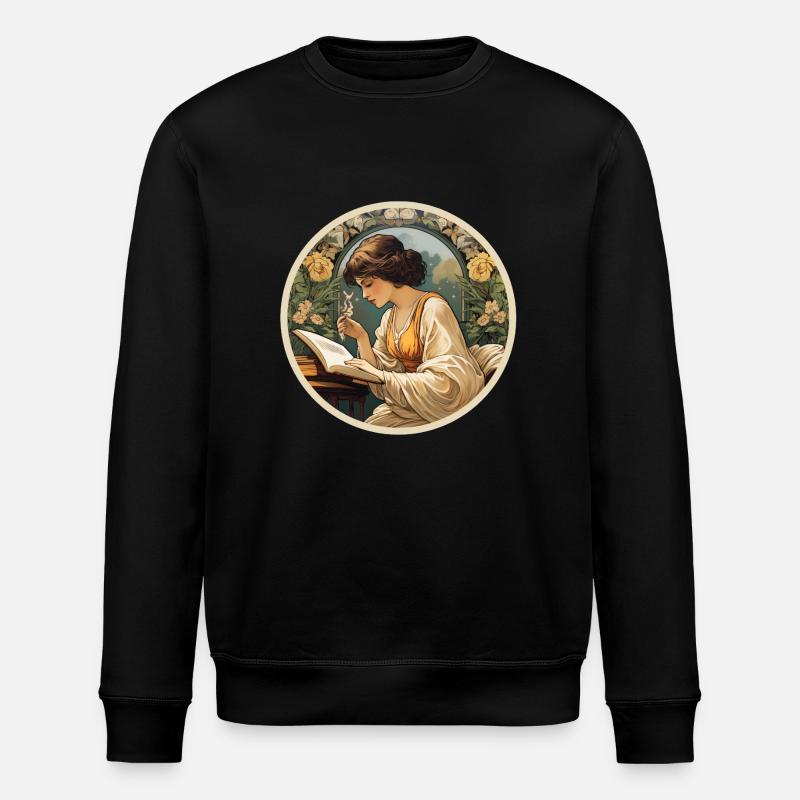 Frau lesend - Stanley/Stella Unisex Bio-Sweatshirt ROLLER - Schwarz