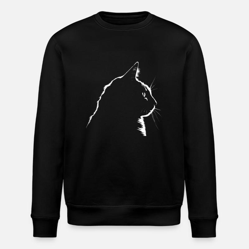 Cat, Cat Motif - Stanley/Stella ROLLER Unisex Organic Sweatshirt - black