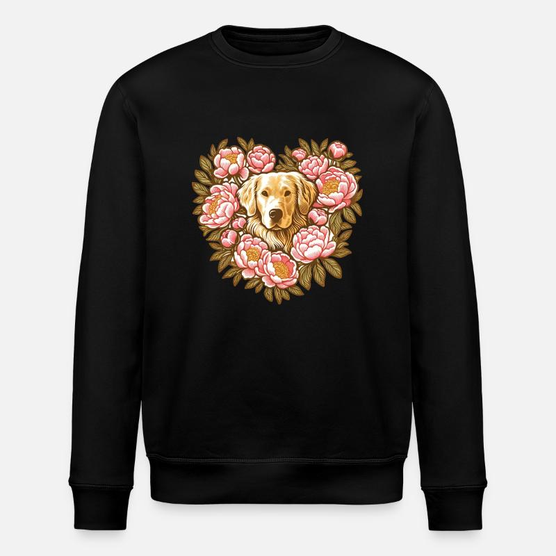 Goldie und Pfingstrosen - Stanley/Stella Unisex Bio-Sweatshirt ROLLER - Schwarz