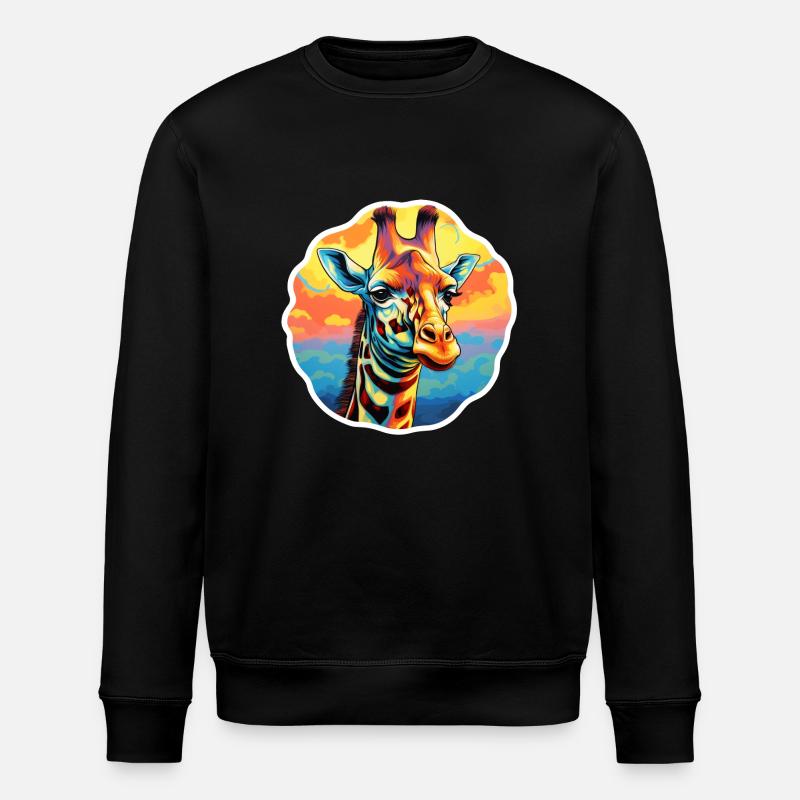 Tête de girafe psychédélique - Sweat bio ROLLER Stanley/Stella Unisexe - noir