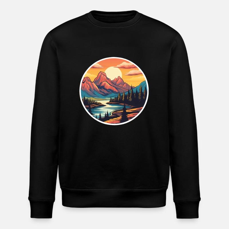 Mountains - Stanley/Stella ROLLER Unisex Organic Sweatshirt - black