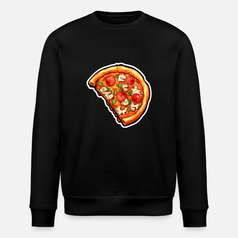 Pizza Half - Stanley/Stella ROLLER Unisex Organic Sweatshirt - black